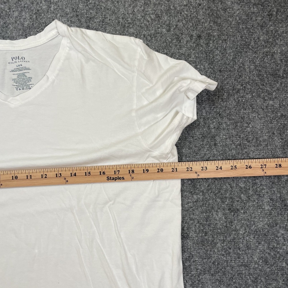 Polo Ralph Lauren T Shirts LOT OF 3 Men's Large White Blue V Neck Tee Cotton - Picture 6 of 14